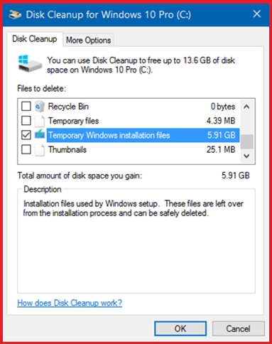 How to Delete Temporary Windows Installation Files In Windows 10