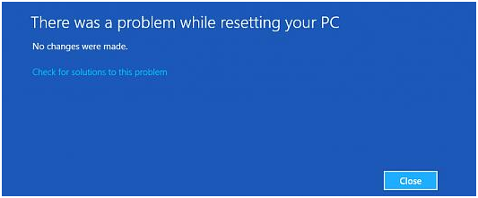 there was a problem resetting your pc