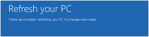 there was a problem resetting your pc windows 10