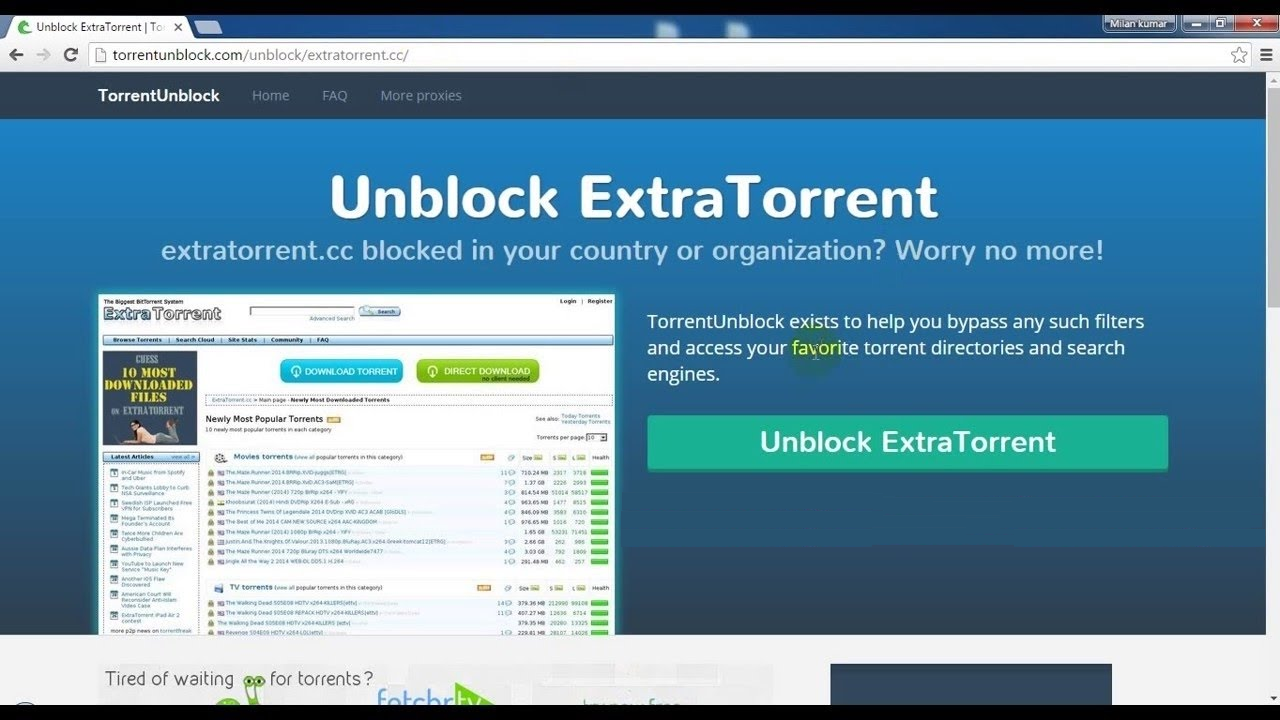 How to Access Extratorrent Without VPN?