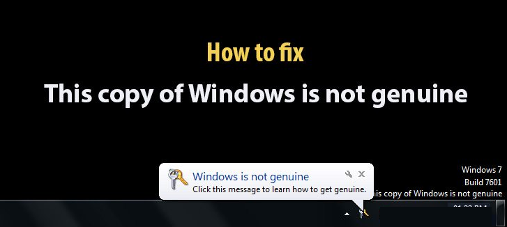 This Copy of Windows Is Not Genuine 
