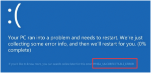 WHEA UNCORRECTABLE ERROR BSOD in Windows 10