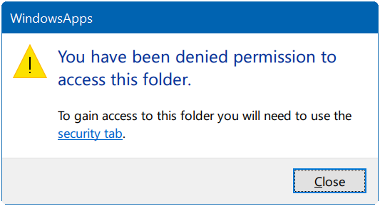 You Have Been Denied Permission To Access This Folder In Windows 10