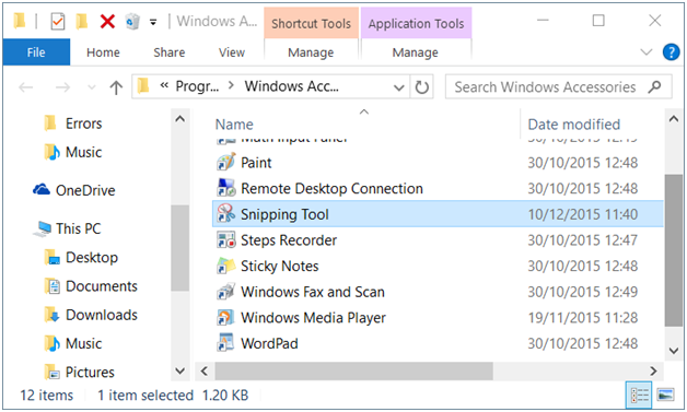 Keyboard shortcut for Snipping tool in Windows