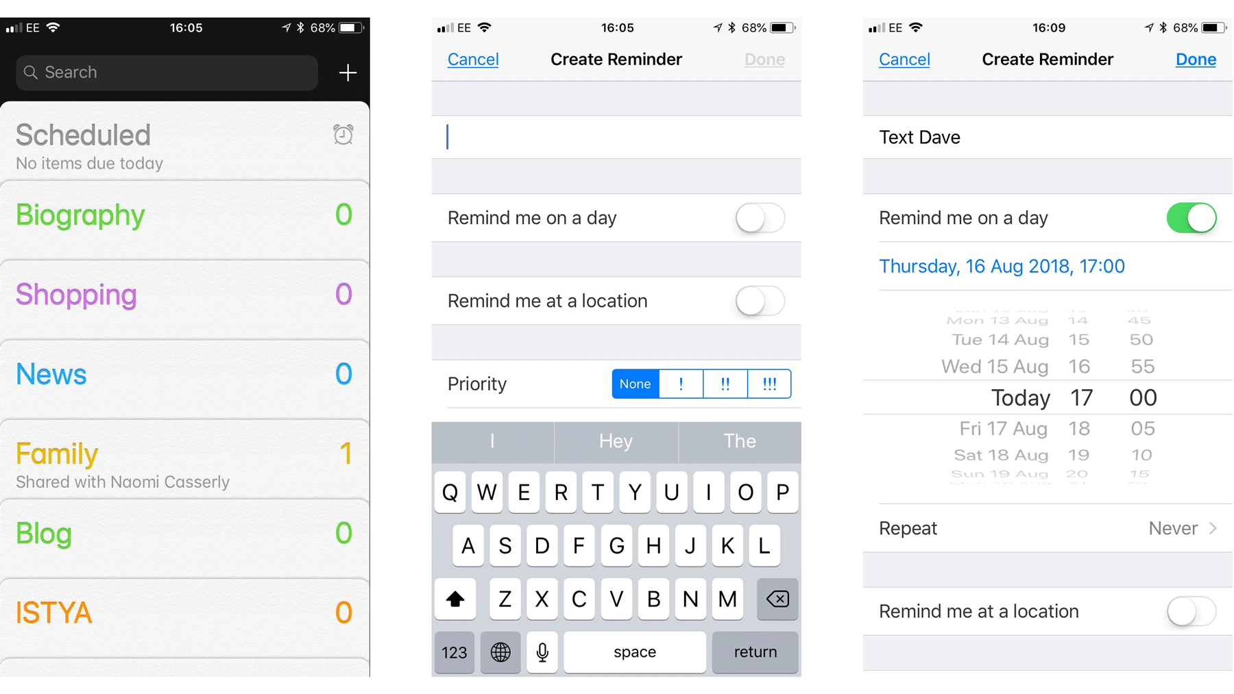 Schedule A Text on iPhone