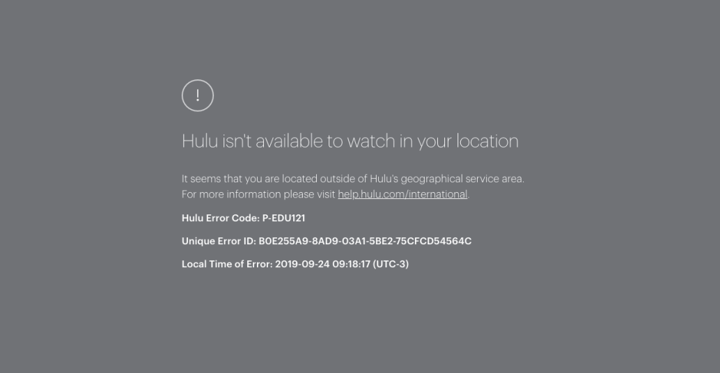 Hulu is Not Available in Your Region